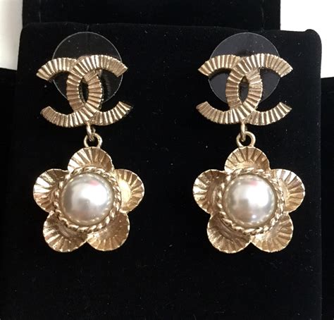 chanel camelia earrings authentic.